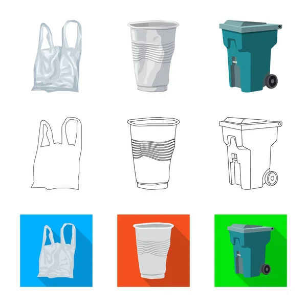 Vectorillustratie van dump en soort symbool. Collectie van dump en ongewenste vector pictogram voor voorraad. — Stockvector