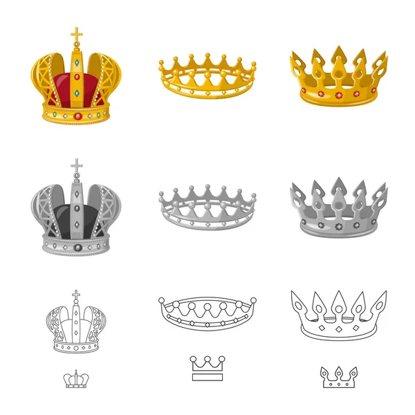 Векторная иллюстрация символа средневековья и благородства. Набор векторных иллюстраций средневековья и монархии . — стоковый вектор