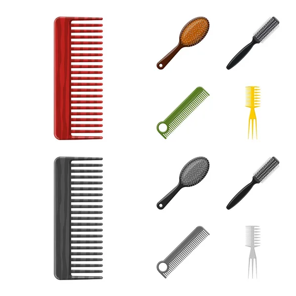 Isolerade objekt av borsten och hår-ikonen. Samling av borsten och hårborste vektor ikonen för lager. — Stock vektor