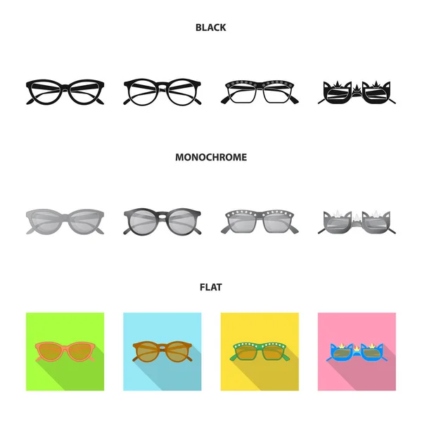 Isolé objet de lunettes et de lunettes de soleil icône. Collection de lunettes et accessoires illustration vectorielle de stock . — Image vectorielle