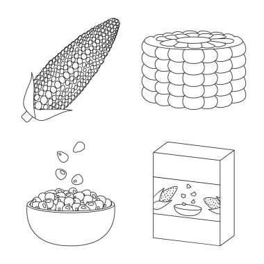 Vektör tasarım çiftlik ve kırpma logosu. Stok için çiftlik ve beslenme vektör simgesi seti.