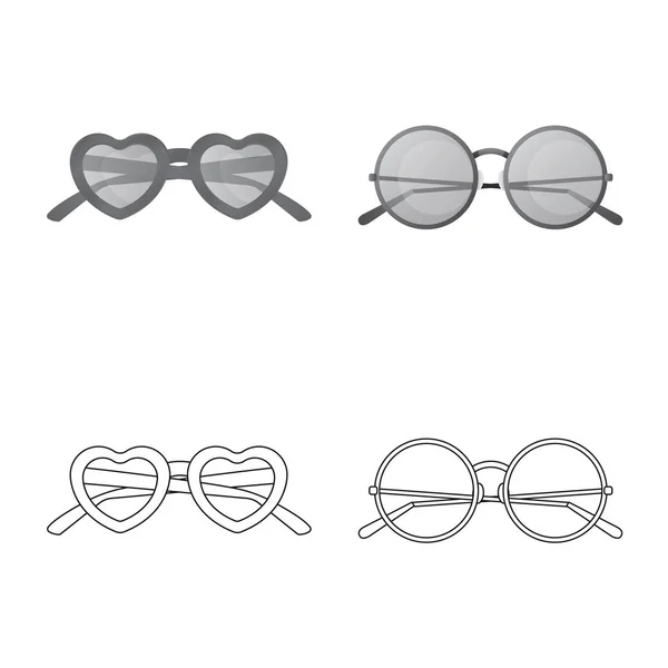 Vektor-Design von Brillen und Sonnenbrillen Zeichen. Sammlung von Brillen und Zubehör Aktiensymbol für das Web. — Stockvektor