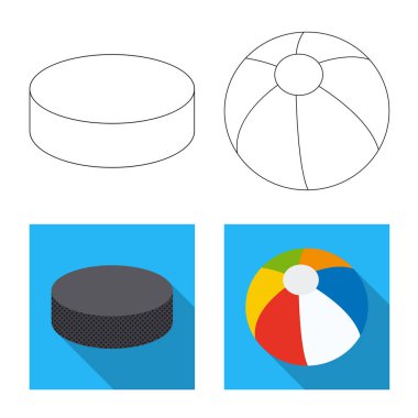 Spor ve topu işareti tasarımını vektör. Spor ve web için atletik hisse senedi simgesi.