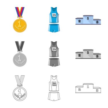 Spor ve kazanan simgesi yalıtılmış nesne. Spor ve fitness hisse senedi simgesi web için kümesi.