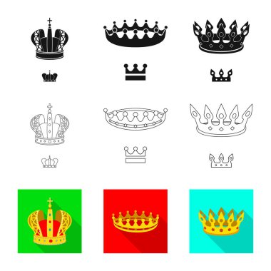 Vektör tasarımı Ortaçağ ve asalet logosu. Ortaçağ topluluğu ve monarşi hisse senedi vektör çizim.