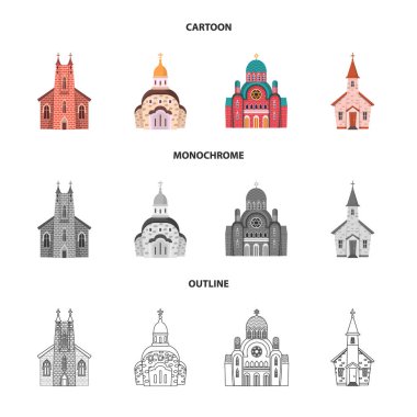 Tarikat ve tapınak sembolünün vektör çizimi. Tarikat ve cemaat hisse senedi illüstrasyonu koleksiyonu.