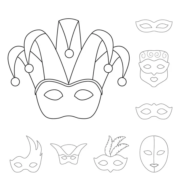 Vector ontwerp van maskerade en mysterie pictogram. Collectie van maskerade en Festival voorraad symbool voor web. — Stockvector