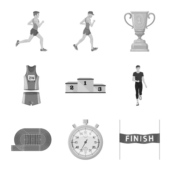 Ilustración vectorial del éxito y el icono de maratón. Colección de éxito e ilustración del vector de stock ganador . — Vector de stock