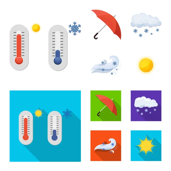 Objeto aislado de clima y signo de clima. Conjunto de símbolos de tiempo y stock de nubes para web . — Vector de stock