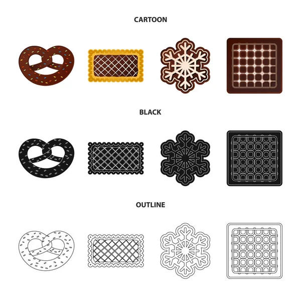 Векторная иллюстрация печенья и логотипа выпечки. Коллекция векторных иллюстраций печенья и шоколада . — стоковый вектор