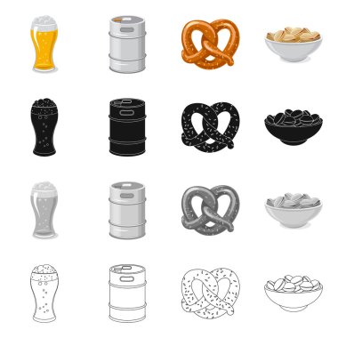 Bar ve pub logo vektör tasarımı. Pub ve iç hisse senedi vektör çizim.