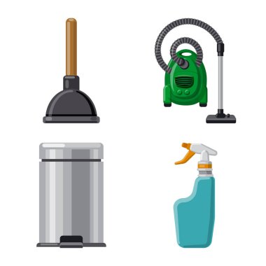 Temizlik ve servis simge yalıtılmış nesne. Temizlik ve ev vektör simgesini hissenin topluluğu.