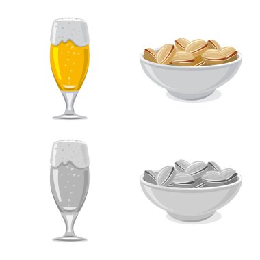 Bar ve pub simge vektör tasarımı. Pub ve iç hisse senedi vektör çizim koleksiyonu.