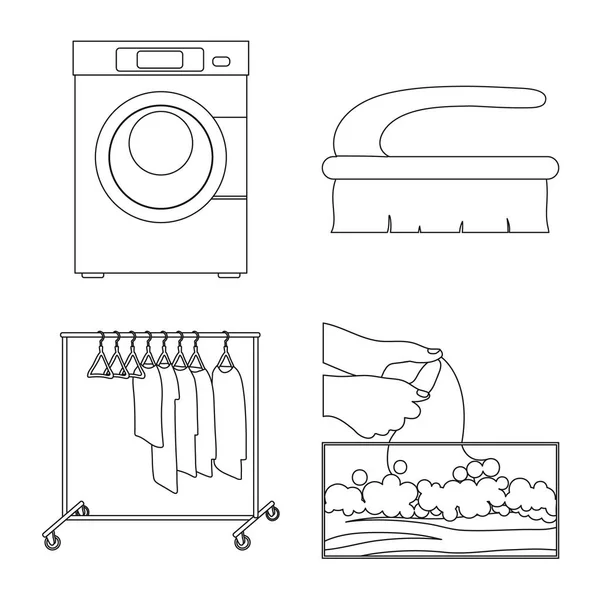 세탁 및 청소 기호 벡터 일러스트입니다. 세탁 및 의류의 컬렉션 주식 웹에 대 한 기호. — 스톡 벡터