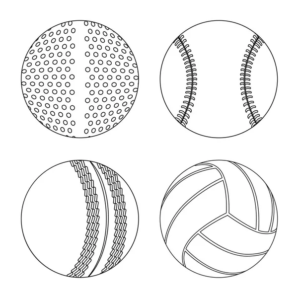 Objeto aislado del deporte y el icono de la pelota. Conjunto de deporte y símbolo de stock atlético para web . — Vector de stock
