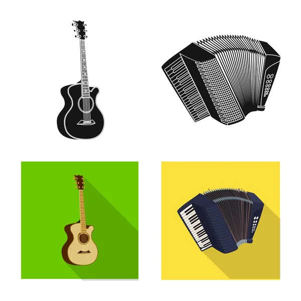 Objeto aislado de música y sintonía. Conjunto de música y icono de vector de herramienta para stock . — Vector de stock