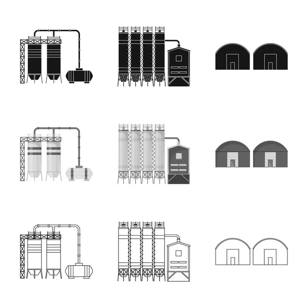 Geïsoleerde object van productie en structuur logo. Verzameling van productie en technologie voorraad vectorillustratie. — Stockvector