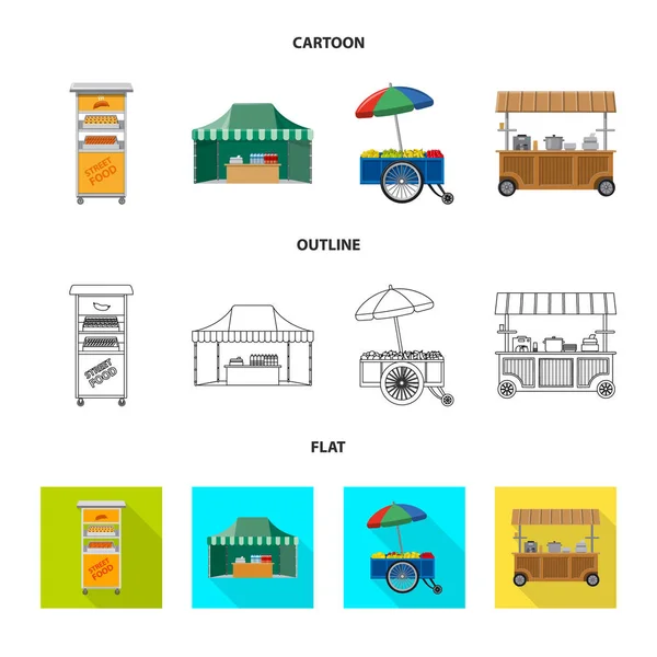 Objeto isolado de mercado e símbolo exterior. Conjunto de símbolo de mercado e estoque de alimentos para web . —  Vetores de Stock