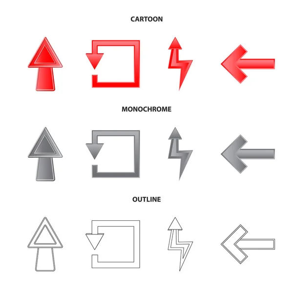 Ізольований об'єкт елемента і логотип стрілки. Збірка елемента і символу спрямованості для Інтернету . — стоковий вектор