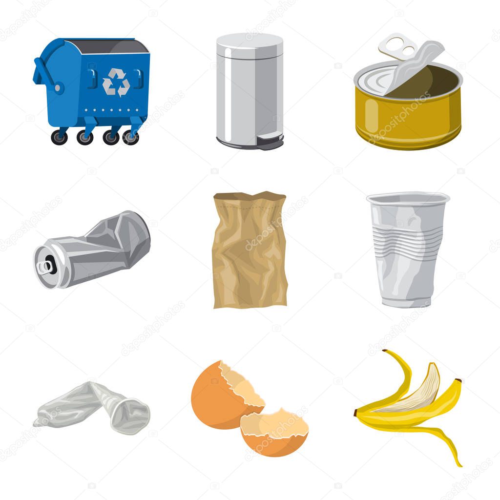 Vector design of environment  and waste symbol. Collection of environment  and ecology vector icon for stock.