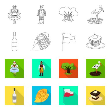 Vektör çizim geleneksel ve tur işareti. Geleneksel topluluğu ve Simgesel hisse senedi için simge vektör.