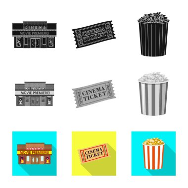 Televizyon ve filme logo vektör tasarımı. Televizyon ve hisse senedi için vektör simge ile ilgilenen koleksiyonu.