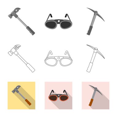 Dağcılık ve tepe logo vektör çizimi. Dağcılık ve kamp stok vektör çizim.