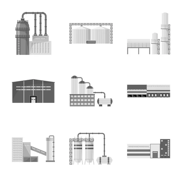 Illustrazione vettoriale dell'icona di produzione e struttura. Raccolta di stock di produzione e tecnologia simbolo per il web . — Vettoriale Stock