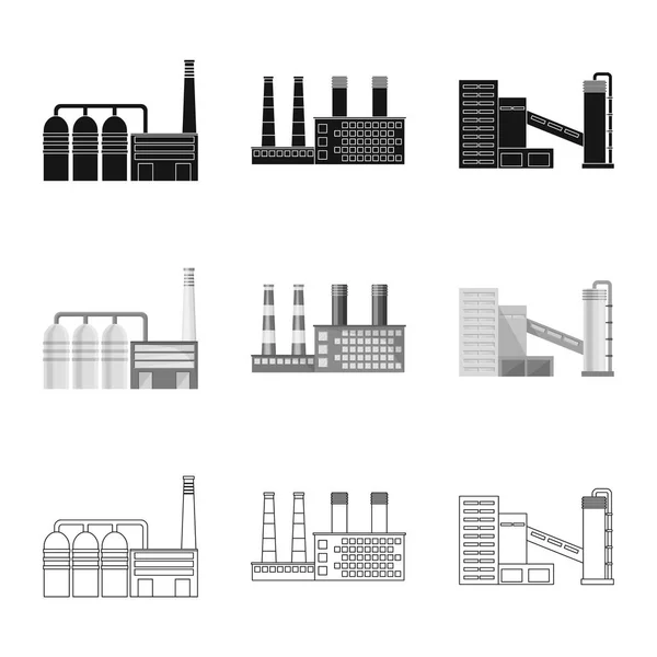 Ilustración vectorial del símbolo de producción y estructura. Conjunto de símbolo de stock de producción y tecnología para web . — Vector de stock
