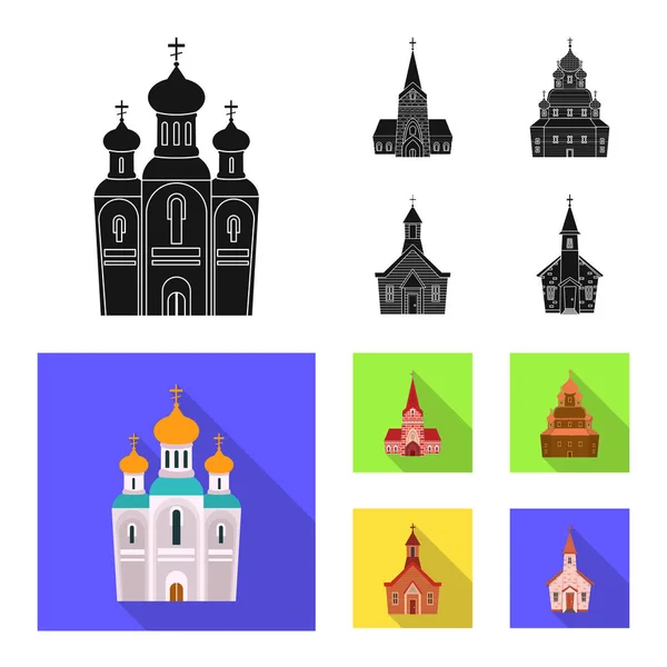 Diseño vectorial del icono de culto y templo. Colección de culto y vector parroquial icono para stock . — Archivo Imágenes Vectoriales