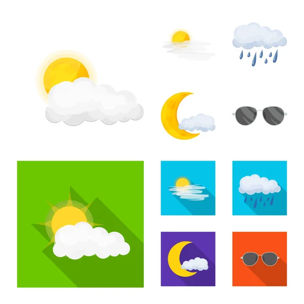 Design vettoriale del clima e del clima logo. Raccolta di icone meteo e vettoriali cloud per stock . — Vettoriale Stock