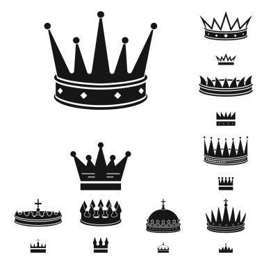 Kral ve görkemli işareti vektör tasarımı. Kral ve web için altın hisse senedi simgesi.