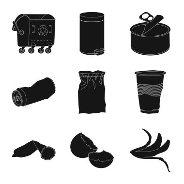 Vektör tasarım çöp ve önemsiz işareti. Çöp ve atık stok vektör çizim koleksiyonu.