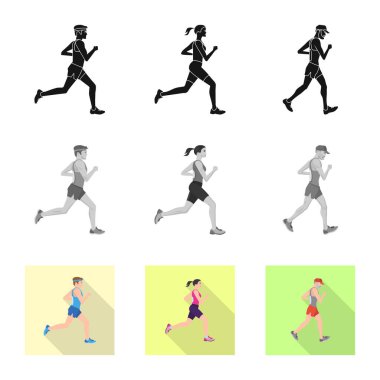 Spor ve kazanan logo vektör tasarımı. Spor ve fitness hisse senedi vektör çizim seti.