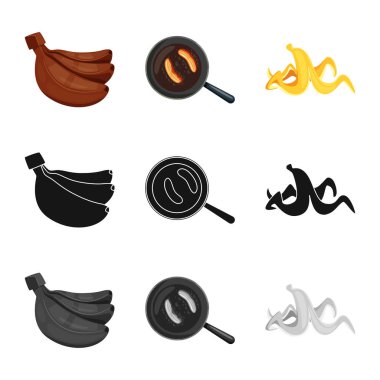 Doğal ve vejetaryen işareti vektör Illustration. Web için doğal ve yeme hisse senedi simgesi kümesi.