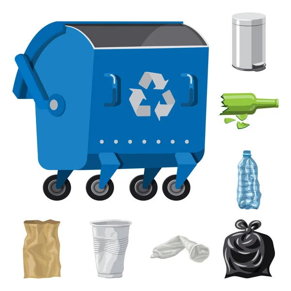 Diseño vectorial de medio ambiente y símbolo de residuos. Colección de medio ambiente y ecología símbolo de stock para la web . — Vector de stock