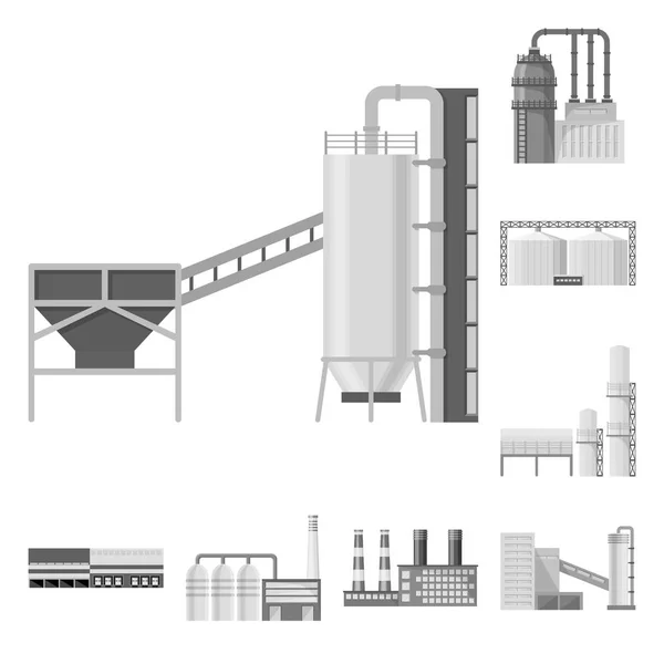 Projeto vetorial do logotipo da produção e da estrutura. Conjunto de produção e tecnologia ilustração vetor de estoque . — Vetor de Stock