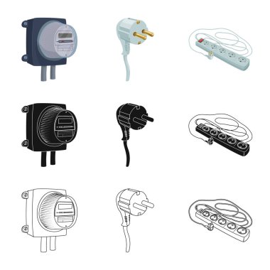 Elektrik ve elektrik logo vektör tasarımı. Elektrik ve enerji hisse senedi simgesi için web topluluğu.