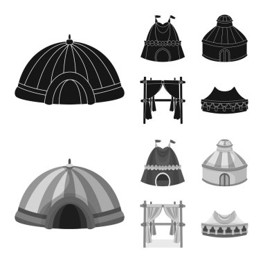 Çatı ve katlama logosu vektör Illustration. Stok için çatı ve mimari vektör simgesi koleksiyonu.