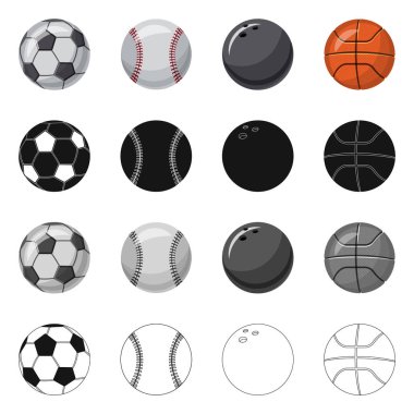 Spor ve top logo yalıtılmış nesne. Spor ve spor vektör simgesini hissenin koleksiyonu.