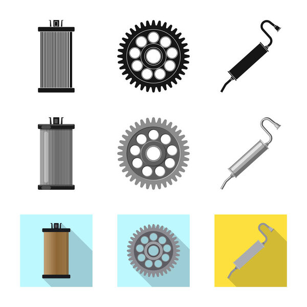 Isolated object of auto and part symbol. Collection of auto and car stock vector illustration.