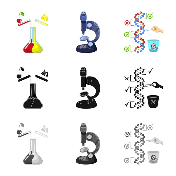 Vektor ilustrasi tes dan ikon sintetis. Set dari tes dan laboratorium simbol stok untuk web . - Stok Vektor
