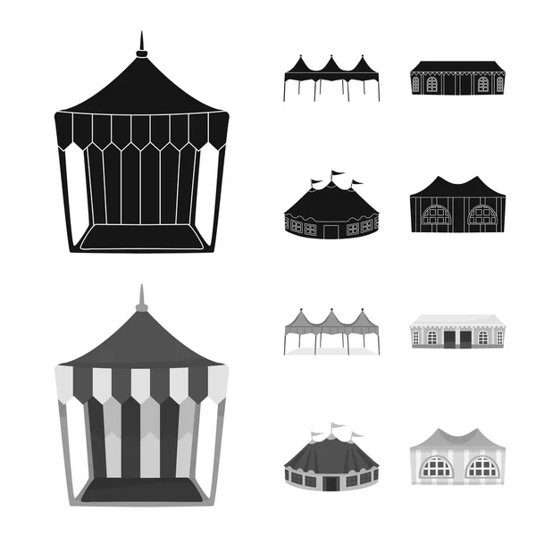Objet isolé de toit et logo pliant. Ensemble d'illustration vectorielle de toiture et d'architecture . — Image vectorielle