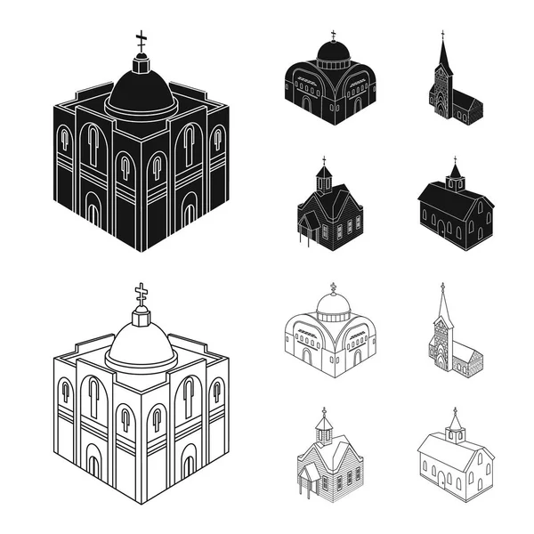 Objeto aislado de templo e icono histórico. Colección de templo y la fe stock vector ilustración . — Vector de stock