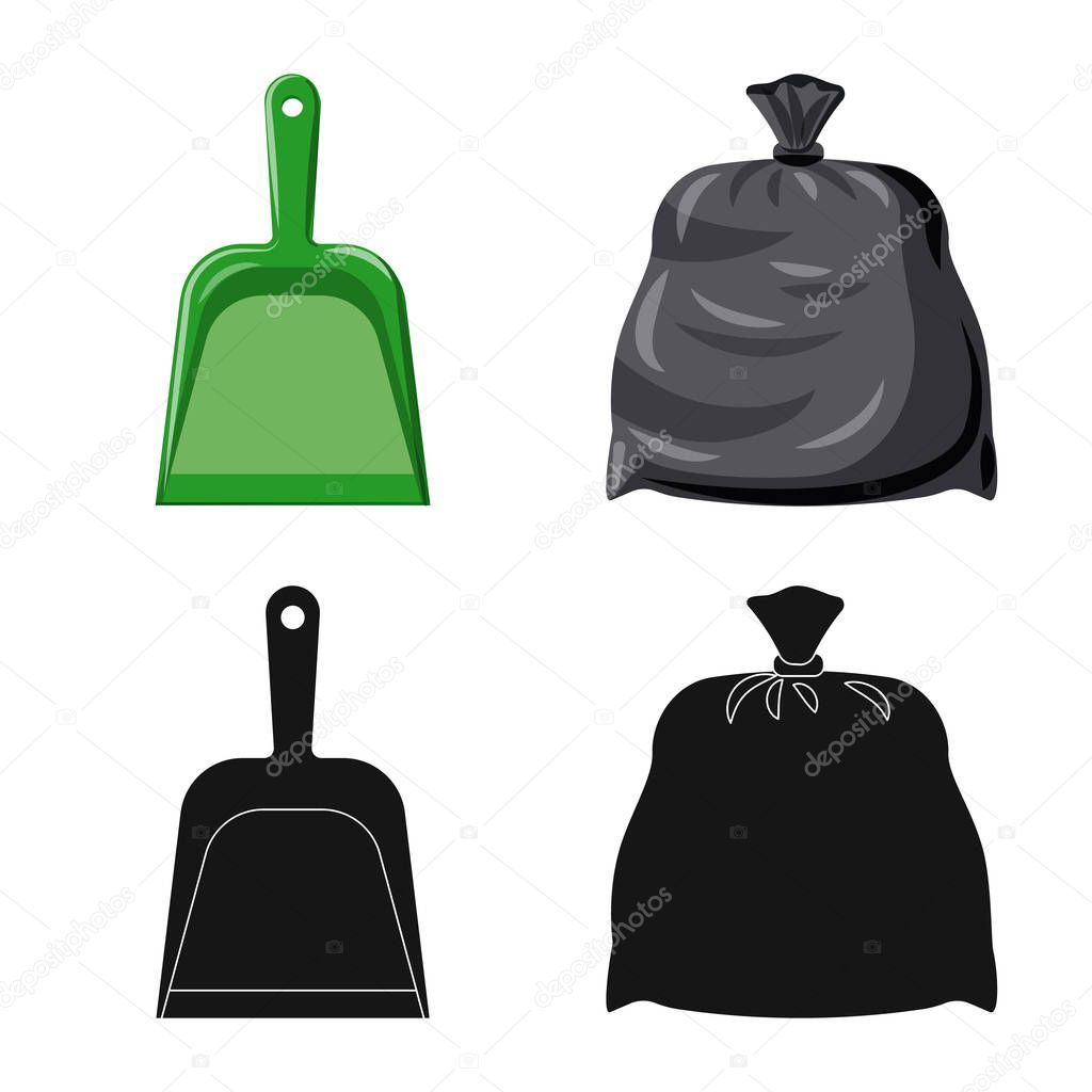 Vector illustration of cleaning and service icon. Set of cleaning and household vector icon for stock.