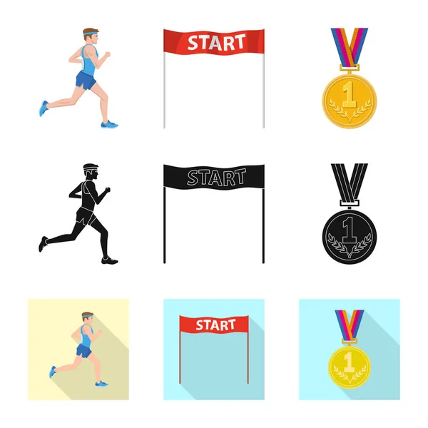 Vektorillustration av sport och vinnare-ikonen. Samling av sport- och fitness aktiesymbol för webben. — Stock vektor