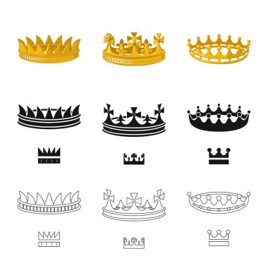 Ortaçağ yalıtılmış nesne ve asalet oturum açın. Ortaçağ kümesi ve hisse senedi için monarşi vektör simgesi.