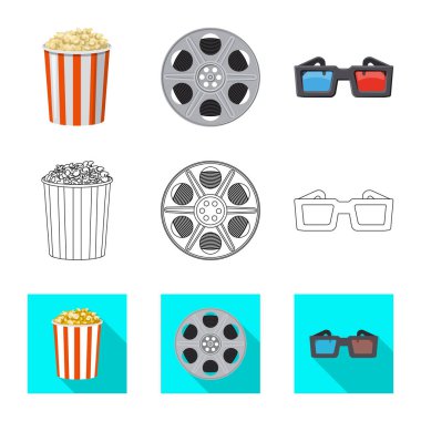 Televizyon ve filme simge vektör tasarımı. Televizyon ve hisse senedi vektör çizim ile ilgilenen.