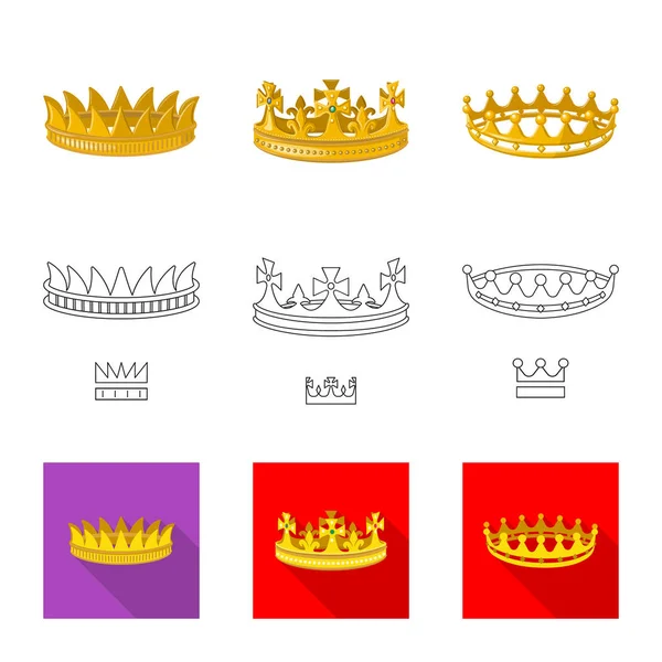 Design vetorial do logotipo medieval e da nobreza. Coleção de medieval e monarquia símbolo de estoque para web . — Vetor de Stock