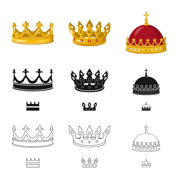 Objet isolé de symbole médiéval et de noblesse. Ensemble d'illustration vectorielle de stock médiévale et monarchique . — Image vectorielle